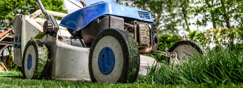 Gras maaien voor gazon onderhoud